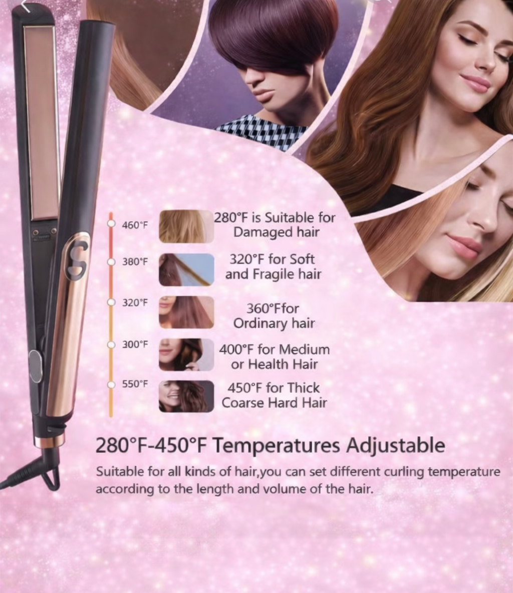 Hair Straightener – Grey & Gold Edition