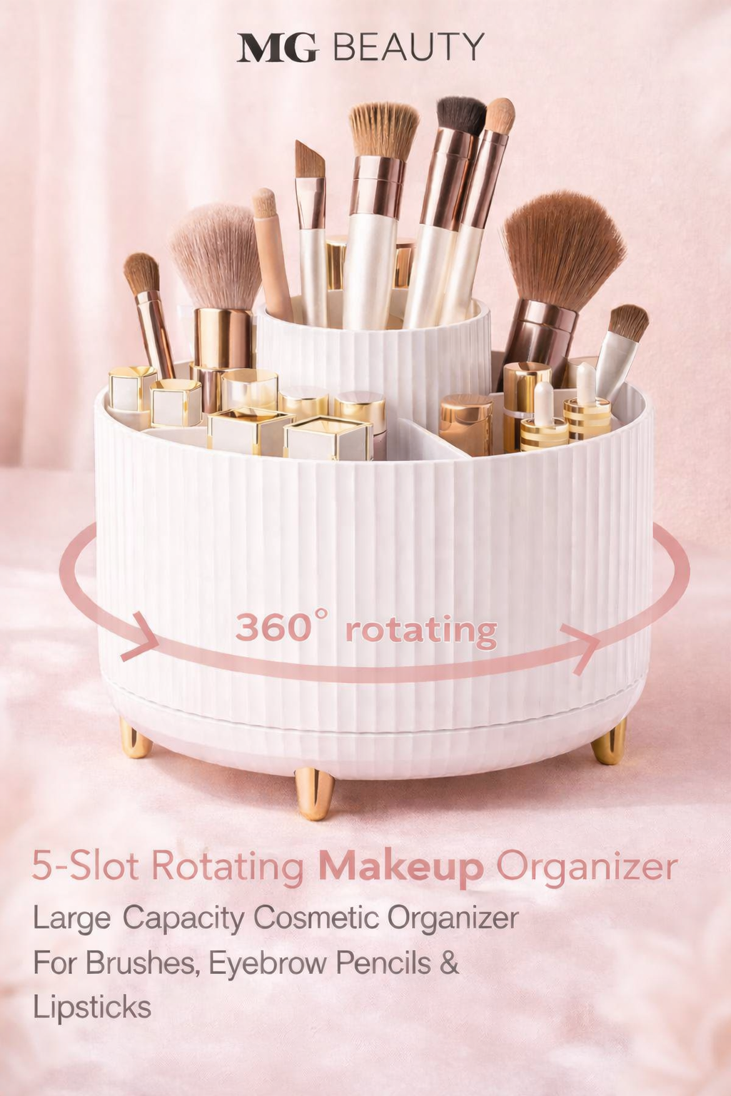 360° Rotating Makeup Organizer